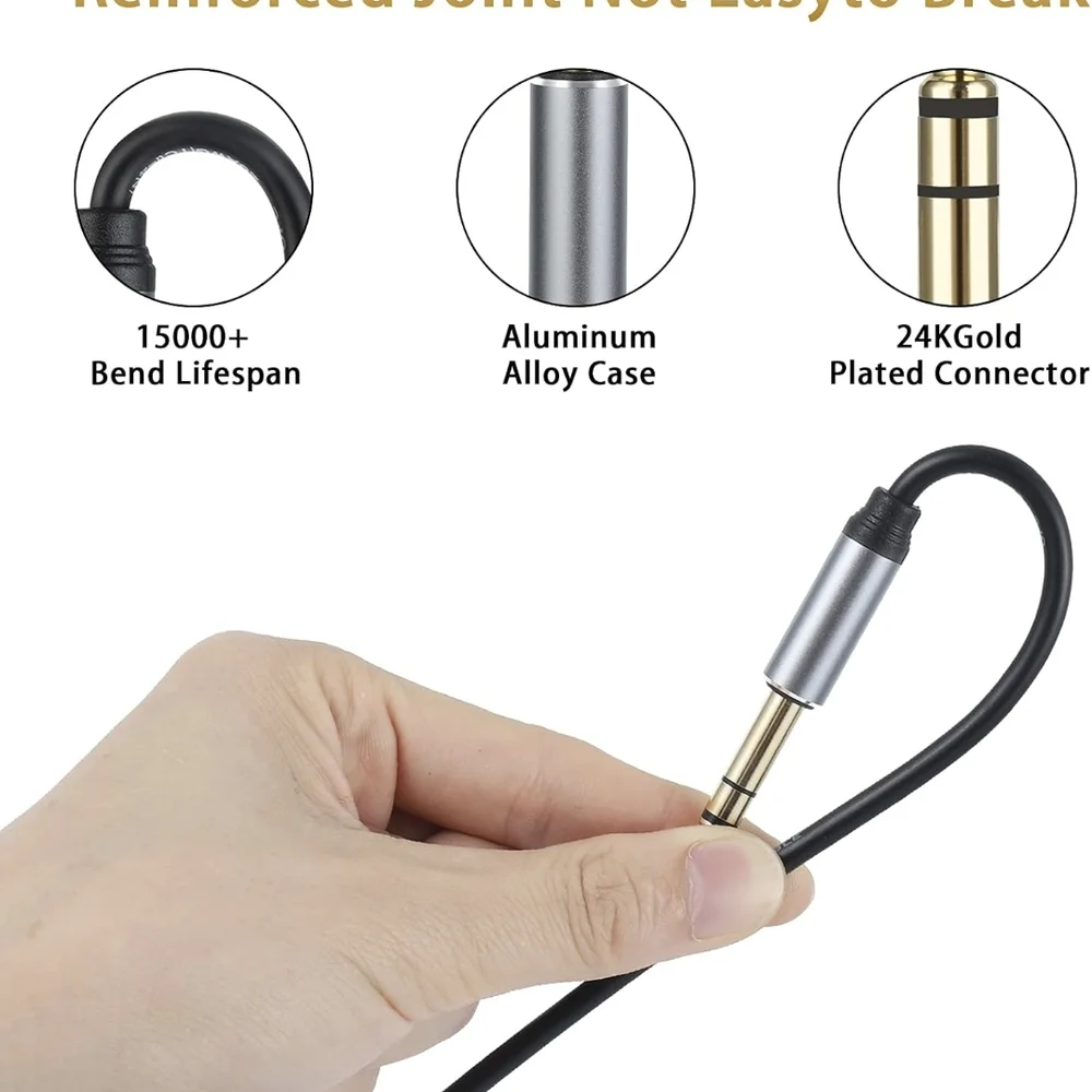 Black and Silver Audio Cable